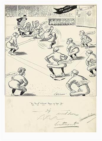 (CARTOONS.)  JOHN TINNEY McCUTCHEON. Group of approximately 100 original cartoons.